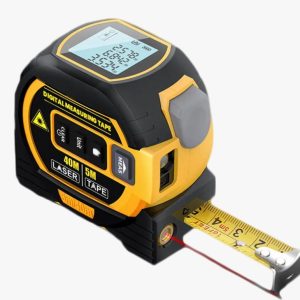 Cinta mรฉtrica lรกser digital 3 en 1 de 40 m/131 pies con bloqueo automรกtico y pantalla LCD superior